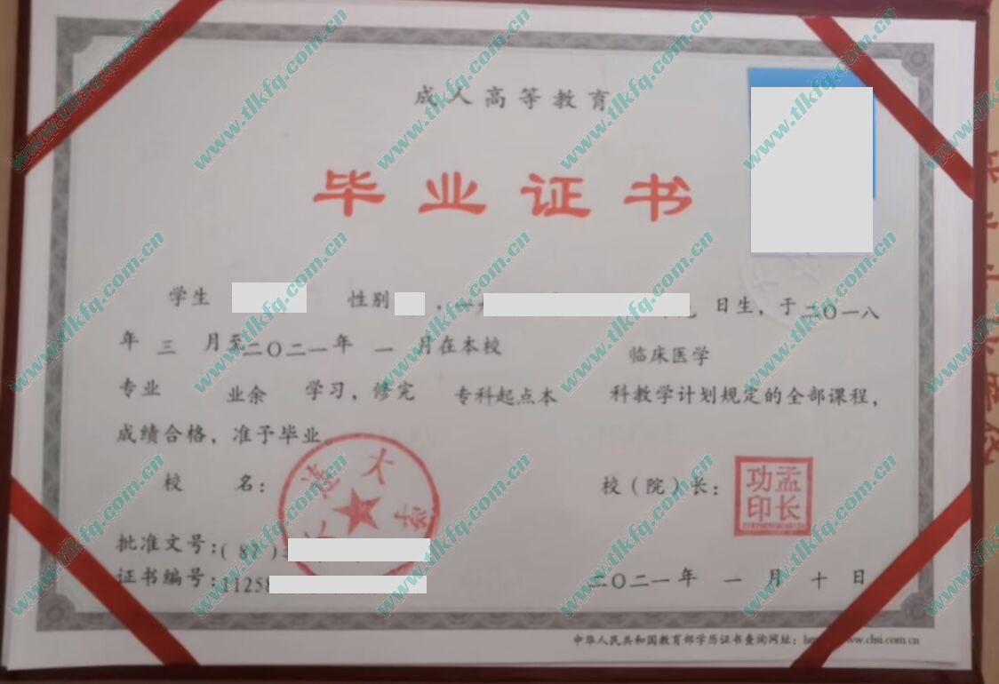 大连大学历届毕业证样本