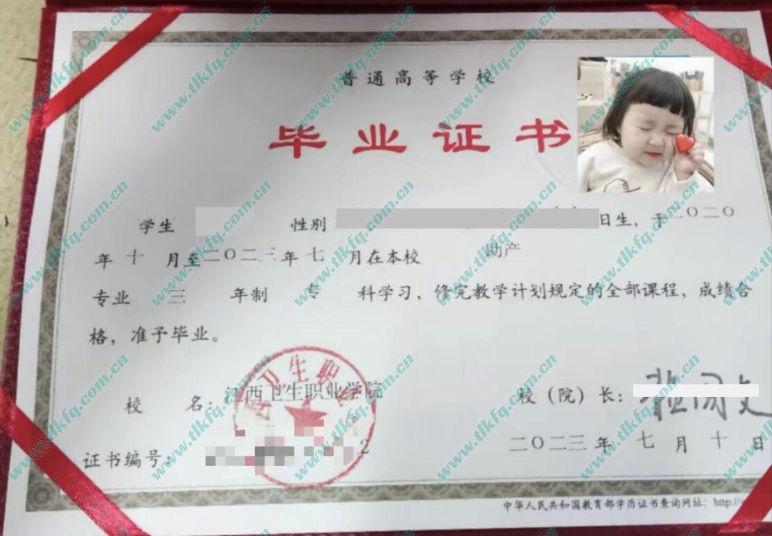 江西卫生职业学院大专毕业证样本