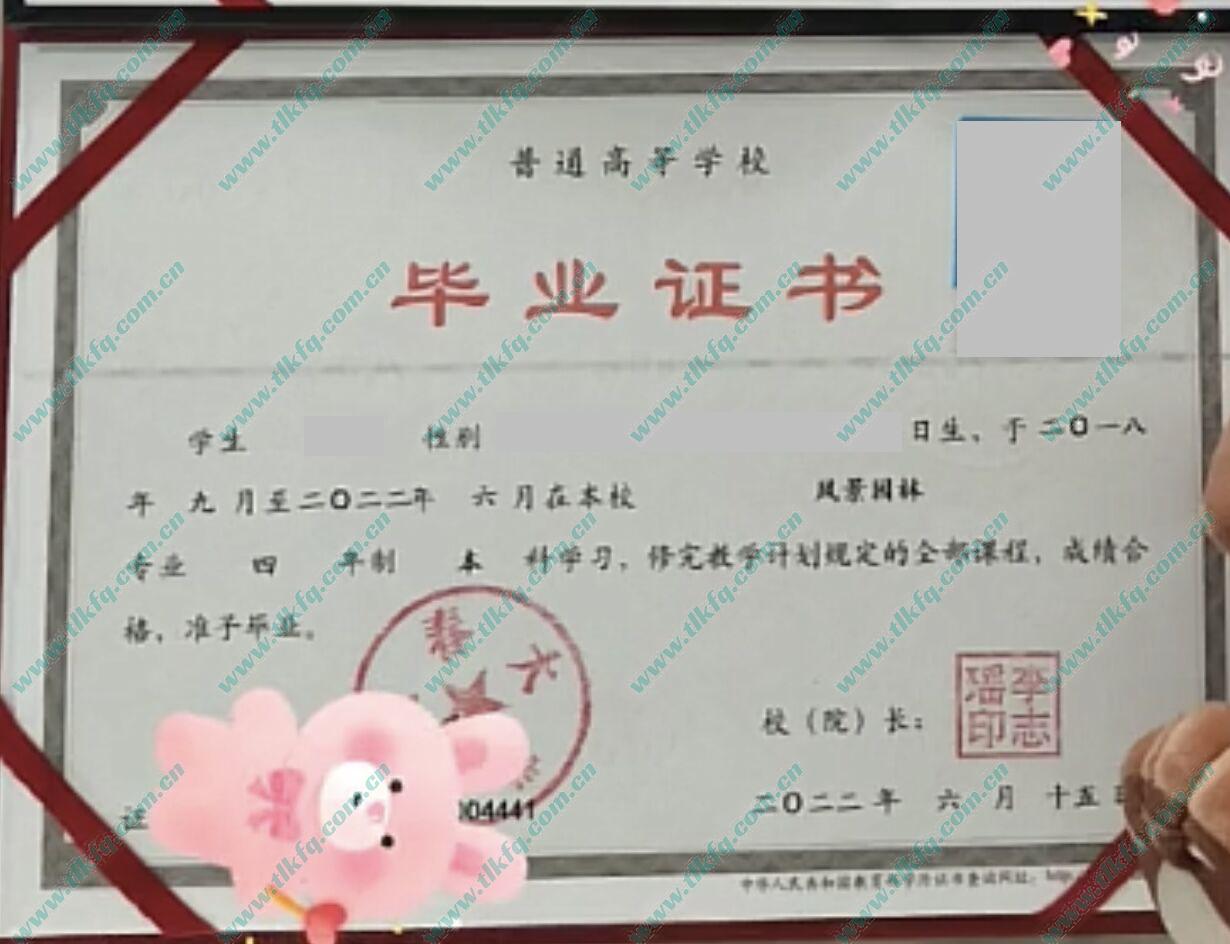 长春大学毕业证样本图片