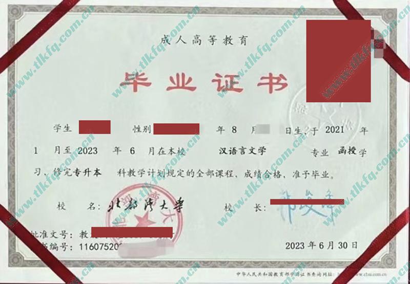 北部湾大学毕业证样本图片